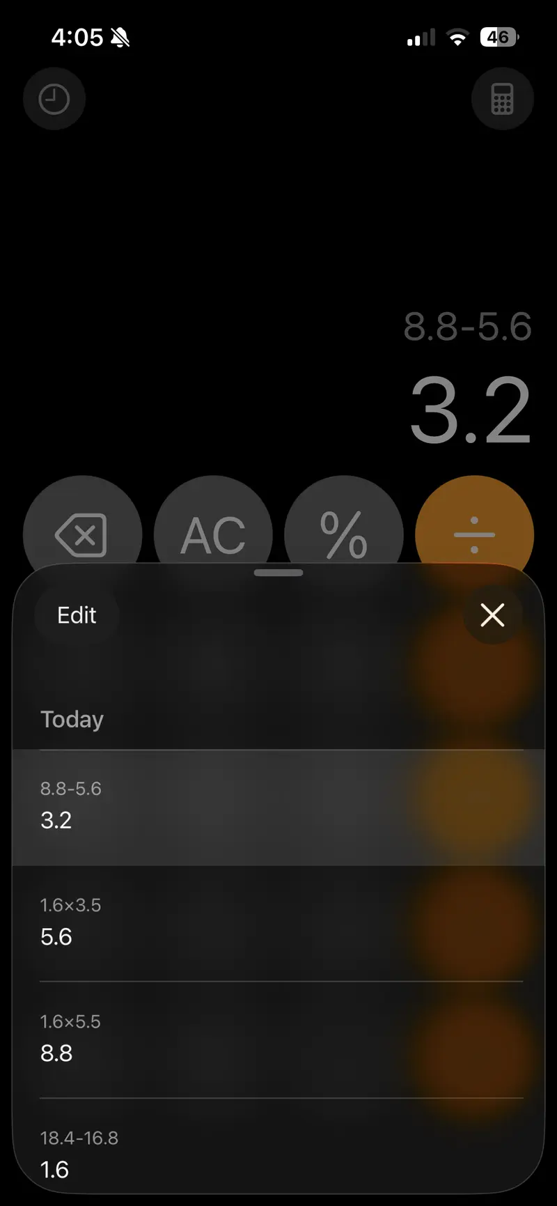 iPhone calculator showing wire stripping yield math — weight difference and value calculations